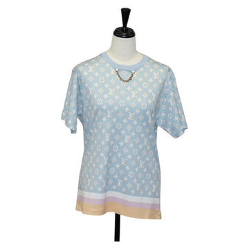 LOUIS VUITTON Monogram Short Sleeved T Shirt Cotton Light Blue LV Auth 136319M