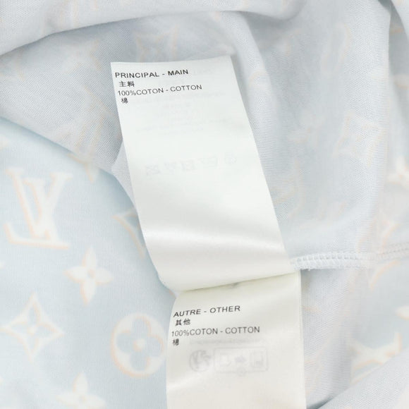 LOUIS VUITTON Monogram Short Sleeved T Shirt Cotton Light Blue LV Auth 136319M