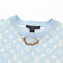 LOUIS VUITTON Monogram Short Sleeved T Shirt Cotton Light Blue LV Auth 136319M-5