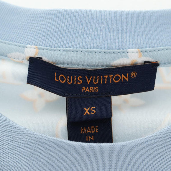 LOUIS VUITTON Monogram Short Sleeved T Shirt Cotton Light Blue LV Auth 136319M