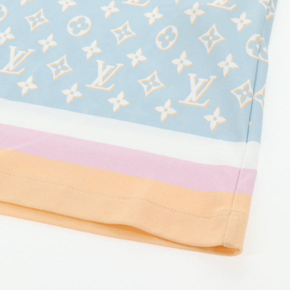 LOUIS VUITTON Monogram Short Sleeved T Shirt Cotton Light Blue LV Auth 136319M