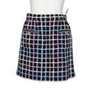 CHANEL Skirt Tweed Navy CC Auth 136320M-1