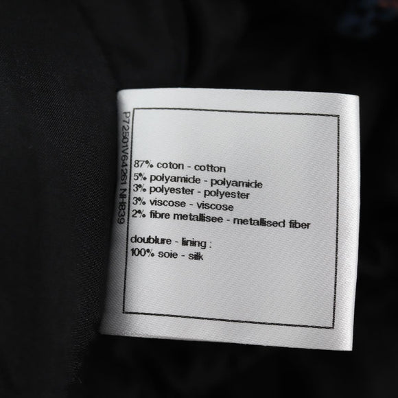 CHANEL Skirt Tweed Navy CC Auth 136320M