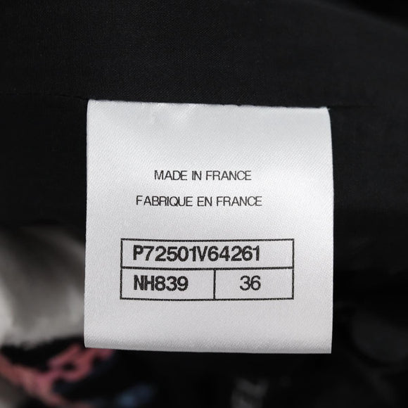 CHANEL Skirt Tweed Navy CC Auth 136320M