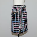 CHANEL Skirt Tweed Navy CC Auth 136320M-3