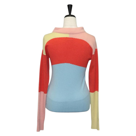 CHANEL Knit Sweater Jacket Cashmere Red CC Auth 136321M