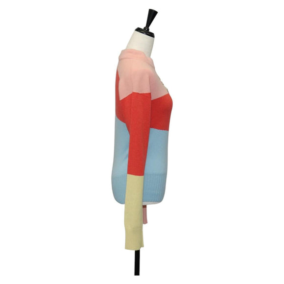 CHANEL Knit Sweater Jacket Cashmere Red CC Auth 136321M