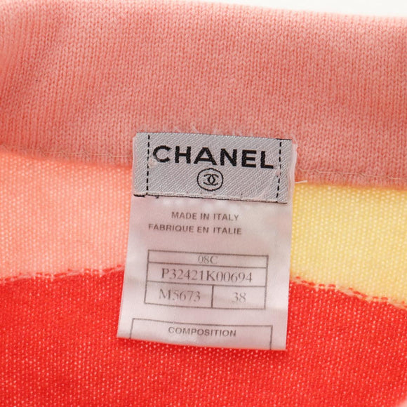 CHANEL Knit Sweater Jacket Cashmere Red CC Auth 136321M