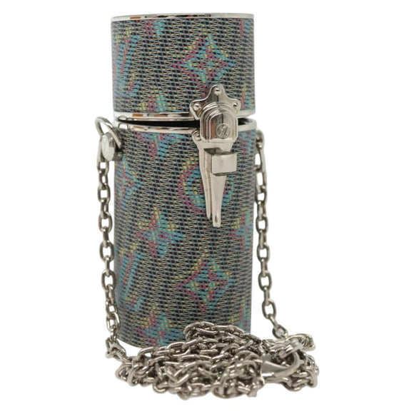 LOUIS VUITTON Monogram LV Pop Chain Lipstick Case Blue MP2536 LV Auth 136322