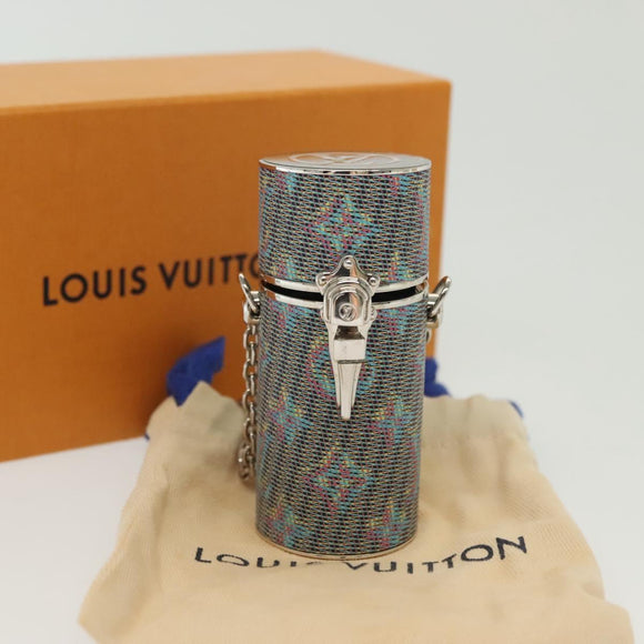 LOUIS VUITTON Monogram LV Pop Chain Lipstick Case Blue MP2536 LV Auth 136322