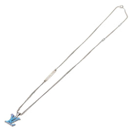 LOUIS VUITTON Chain LV Printed Initials Necklace Silver M01507 LV Auth 136324M - 0