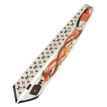 LOUIS VUITTON Flower And Straps Bando BB Scarf Silk White M90658 LV Auth 136325M