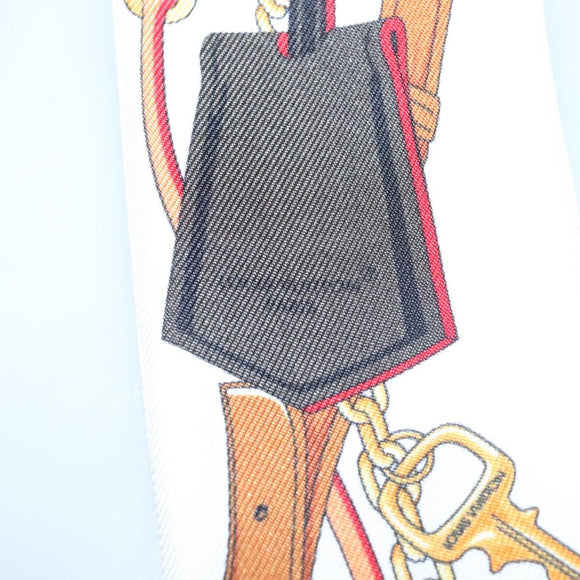 LOUIS VUITTON Flower And Straps Bando BB Scarf Silk White M90658 LV Auth 136325M