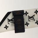 LOUIS VUITTON Flower And Straps Bando BB Scarf Silk White M90658 LV Auth 136325M-14