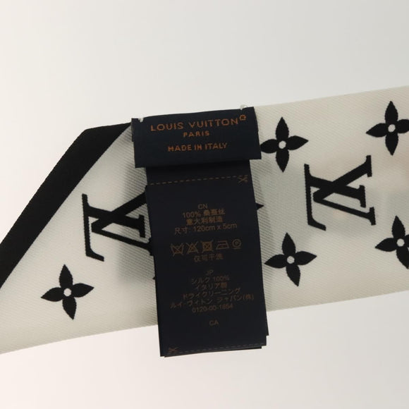 LOUIS VUITTON Flower And Straps Bando BB Scarf Silk White M90658 LV Auth 136325M