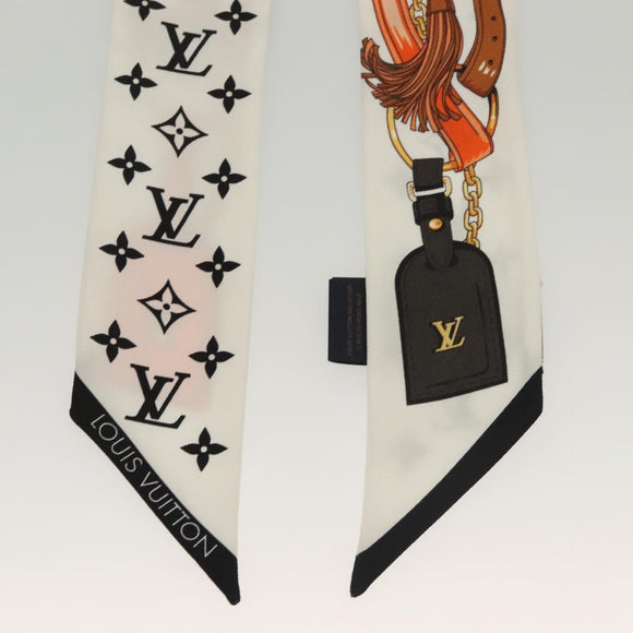 LOUIS VUITTON Flower And Straps Bando BB Scarf Silk White M90658 LV Auth 136325M
