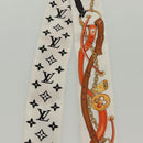 LOUIS VUITTON Flower And Straps Bando BB Scarf Silk White M90658 LV Auth 136325M-6