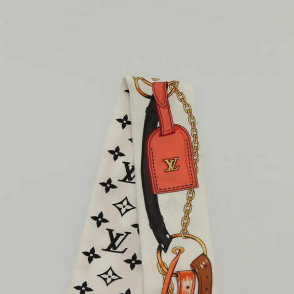 LOUIS VUITTON Flower And Straps Bando BB Scarf Silk White M90658 LV Auth 136325M