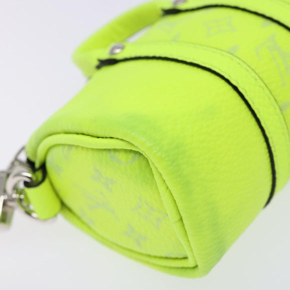 LOUIS VUITTON Taigalama Porte Cles Mini Keepall Charm Yellow M01048 Auth 136330