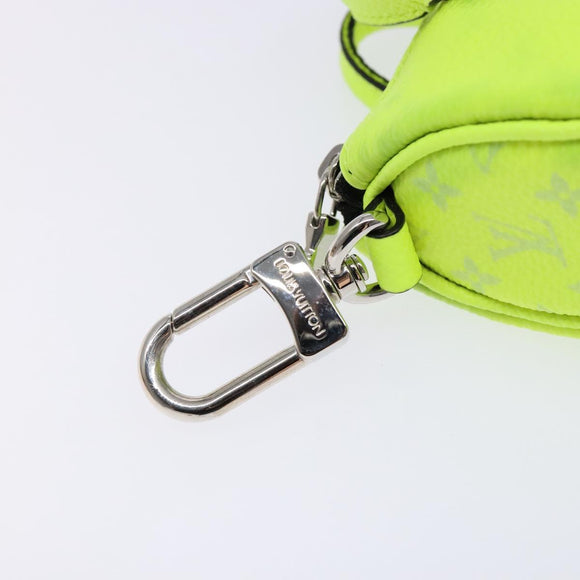 LOUIS VUITTON Taigalama Porte Cles Mini Keepall Charm Yellow M01048 Auth 136330