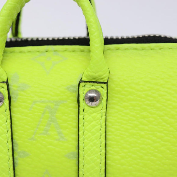 LOUIS VUITTON Taigalama Porte Cles Mini Keepall Charm Yellow M01048 Auth 136330