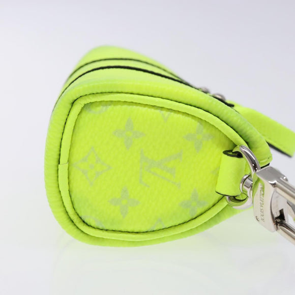 LOUIS VUITTON Taigalama Porte Cles Mini Keepall Charm Yellow M01048 Auth 136330