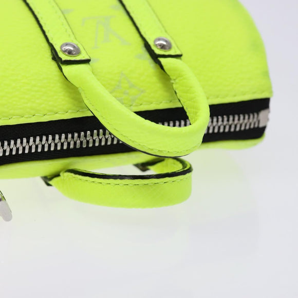 LOUIS VUITTON Taigalama Porte Cles Mini Keepall Charm Yellow M01048 Auth 136330