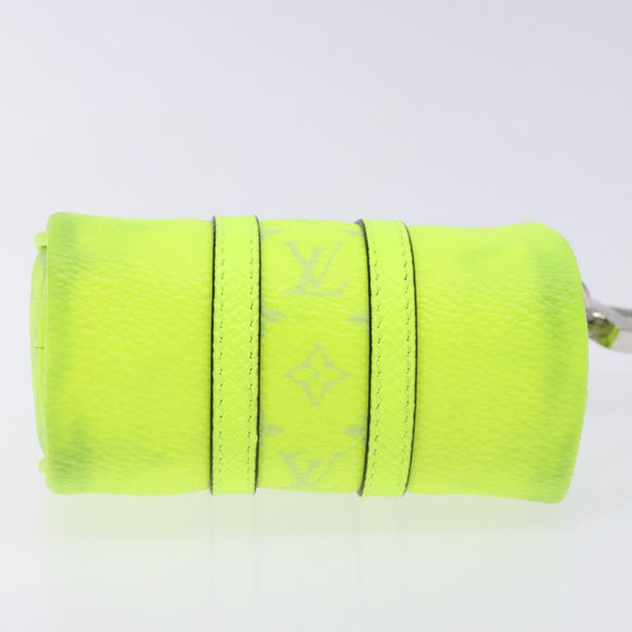 LOUIS VUITTON Taigalama Porte Cles Mini Keepall Charm Yellow M01048 Auth 136330