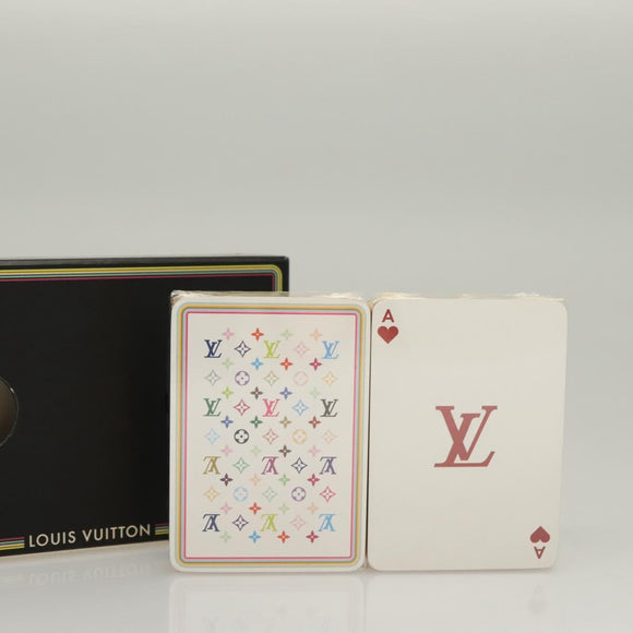 LOUIS VUITTON Monogram Multicolor Playing Cards Black White LV Auth 136333
