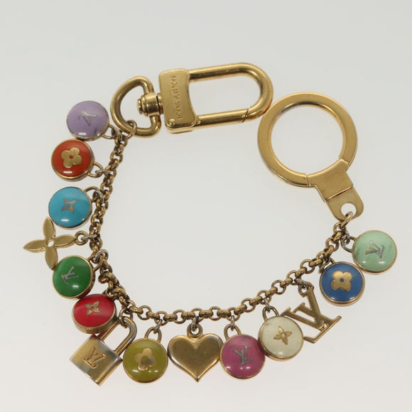 LOUIS VUITTON Porte Cles Chainne Pastille Key Holder Metal M66005 Auth 136335