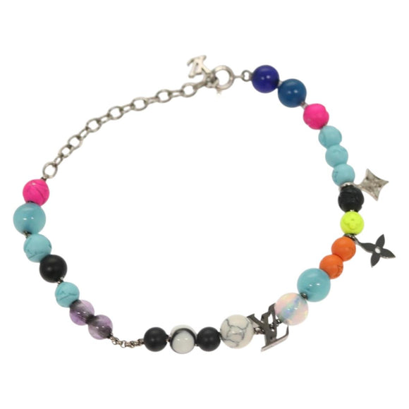 LOUIS VUITTON Brass Beads Bracelet metal Light Blue MP2938 LV Auth 136336
