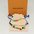 LOUIS VUITTON Brass Beads Bracelet metal Light Blue MP2938 LV Auth 136336-11