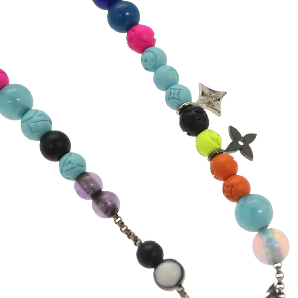 LOUIS VUITTON Brass Beads Bracelet metal Light Blue MP2938 LV Auth 136336