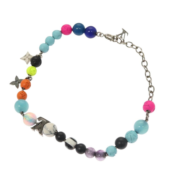 LOUIS VUITTON Brass Beads Bracelet metal Light Blue MP2938 LV Auth 136336