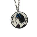 CHANEL Necklace metal Black CC Auth 136337-3