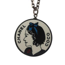 CHANEL Necklace metal Black CC Auth 136337-13