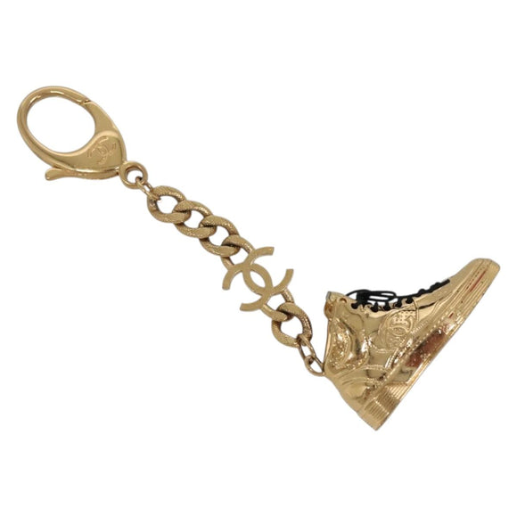 CHANEL Key Holder metal Gold CC Auth 136338