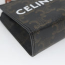 CELINE Triomphe Schlüsseletui PVC Schwarz Gold Auth 136339-15