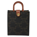 CELINE Triomphe Schlüsseletui PVC Schwarz Gold Auth 136339-2