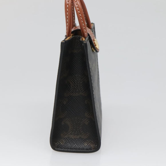 CELINE Triomphe Schlüsseletui PVC Schwarz Gold Auth 136339