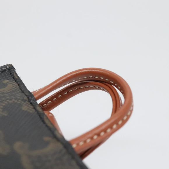 CELINE Triomphe Schlüsseletui PVC Schwarz Gold Auth 136339