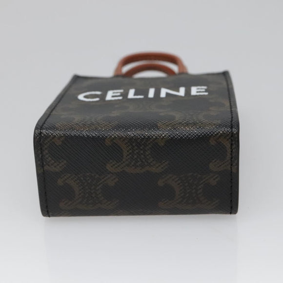 CELINE Triomphe Schlüsseletui PVC Schwarz Gold Auth 136339