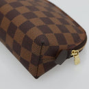LOUIS VUITTON Damier Ebene Pochette Cosmetic PM Pouch N47516 LV Auth 136346-15