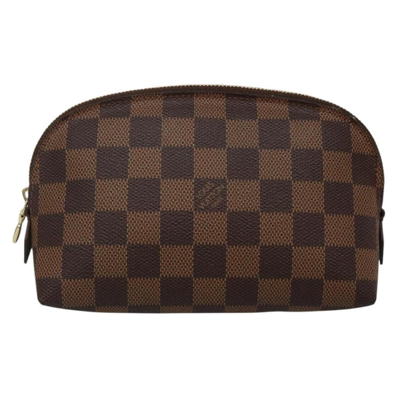 LOUIS VUITTON Damier Ebene Pochette Cosmetic PM Pouch N47516 LV Auth 136346