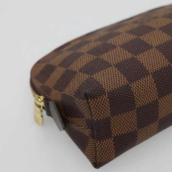 LOUIS VUITTON Damier Ebene Pochette Cosmetic PM Pouch N47516 LV Auth 136346