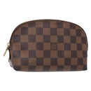 LOUIS VUITTON Damier Ebene Pochette Cosmetic PM Pouch N47516 LV Auth 136365-1