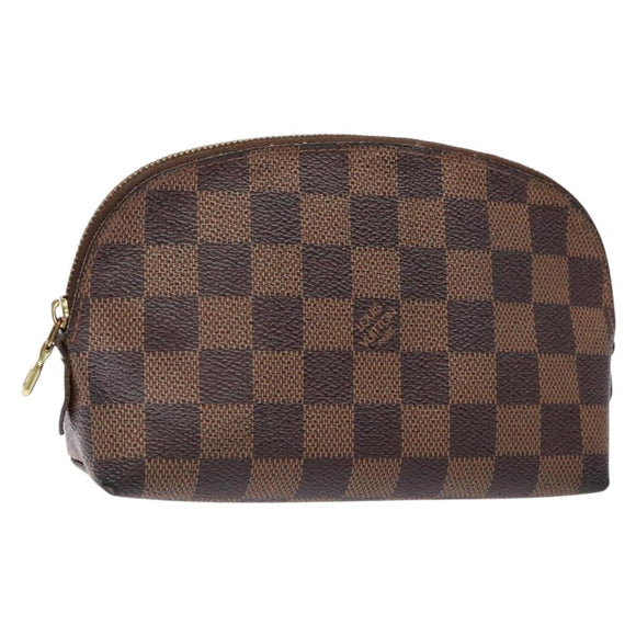 LOUIS VUITTON Damier Ebene Pochette Cosmetic PM Pouch N47516 LV Auth 136365