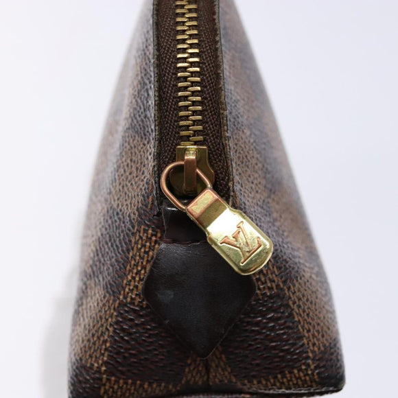 LOUIS VUITTON Damier Ebene Pochette Cosmetic PM Pouch N47516 LV Auth 136365