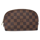 LOUIS VUITTON Damier Ebene Pochette Cosmetic PM Pouch N47516 LV Auth 136365-13