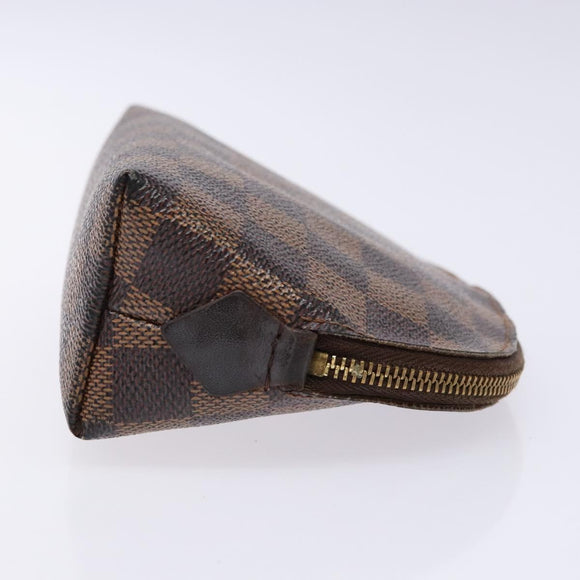 LOUIS VUITTON Damier Ebene Pochette Cosmetic PM Pouch N47516 LV Auth 136365